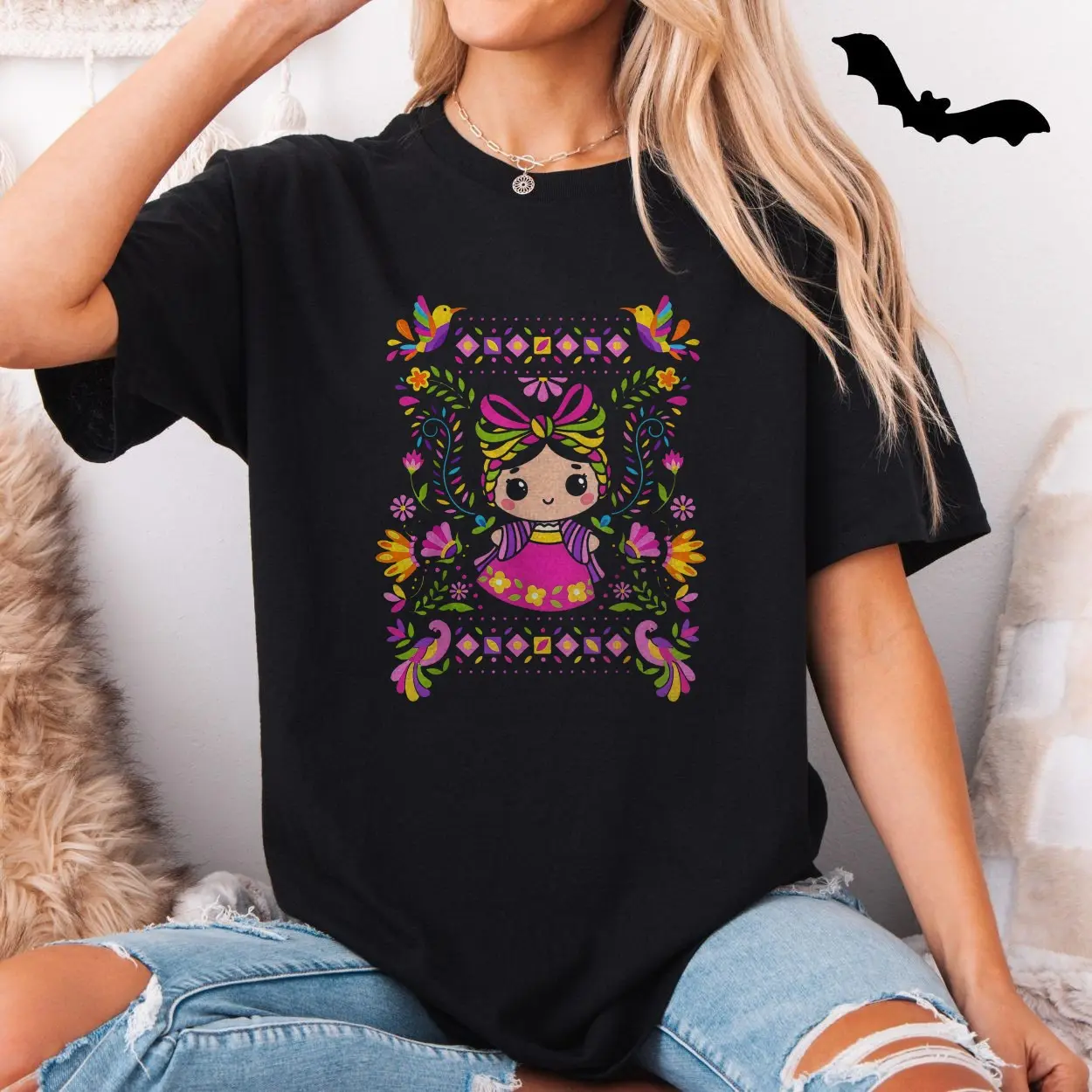 Cute Mexican Doll T-Shirt Traditional Folk Art Fiesta Design 5 Cute Mexican Doll T Shirt Traditional Folk Art Fiesta Design 5 1.jpg