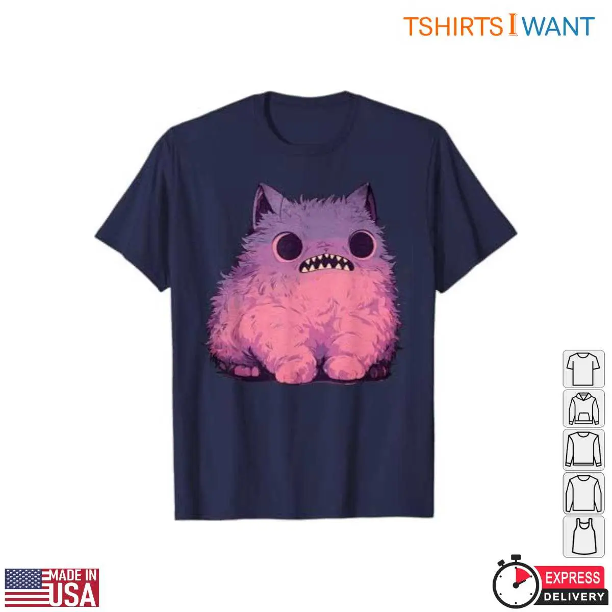 Cute Monster T Shirt Purple Creature Design 1 1.jpg