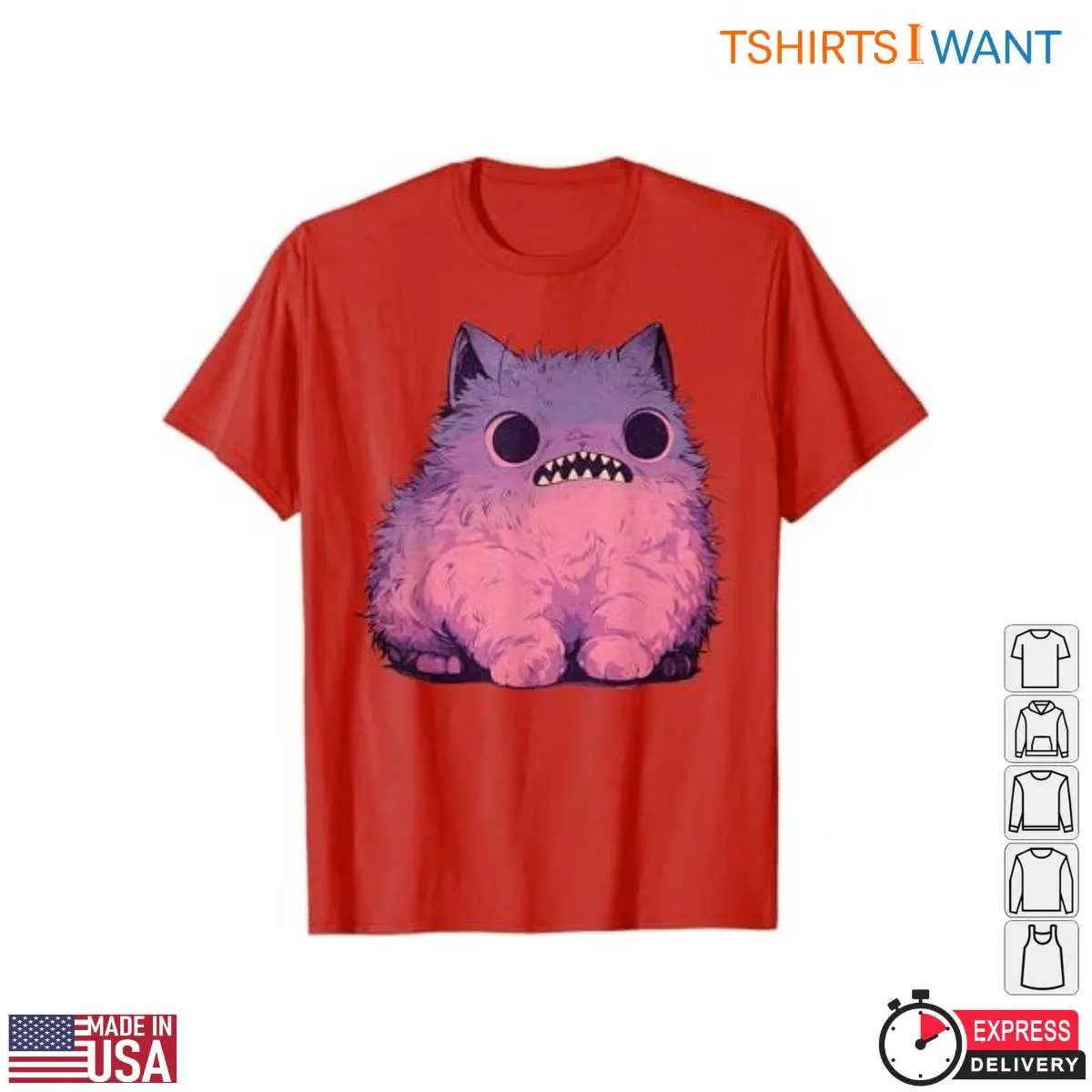 Cute Monster T Shirt Purple Creature Design 2 1.jpg