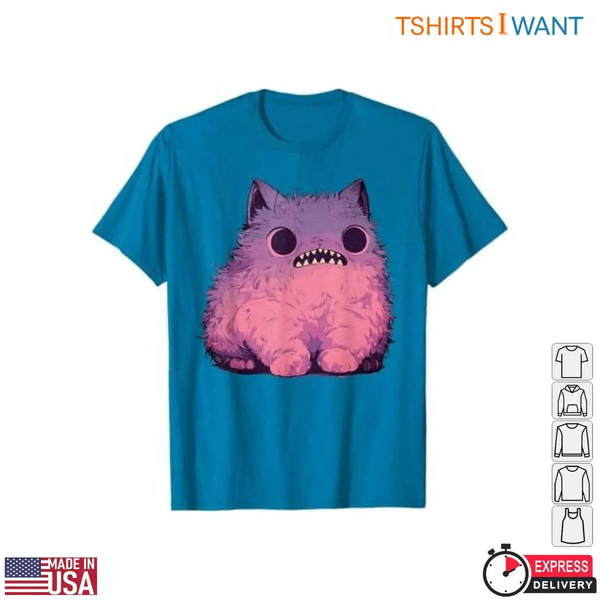Cute Monster T Shirt Purple Creature Design 4 1.jpg
