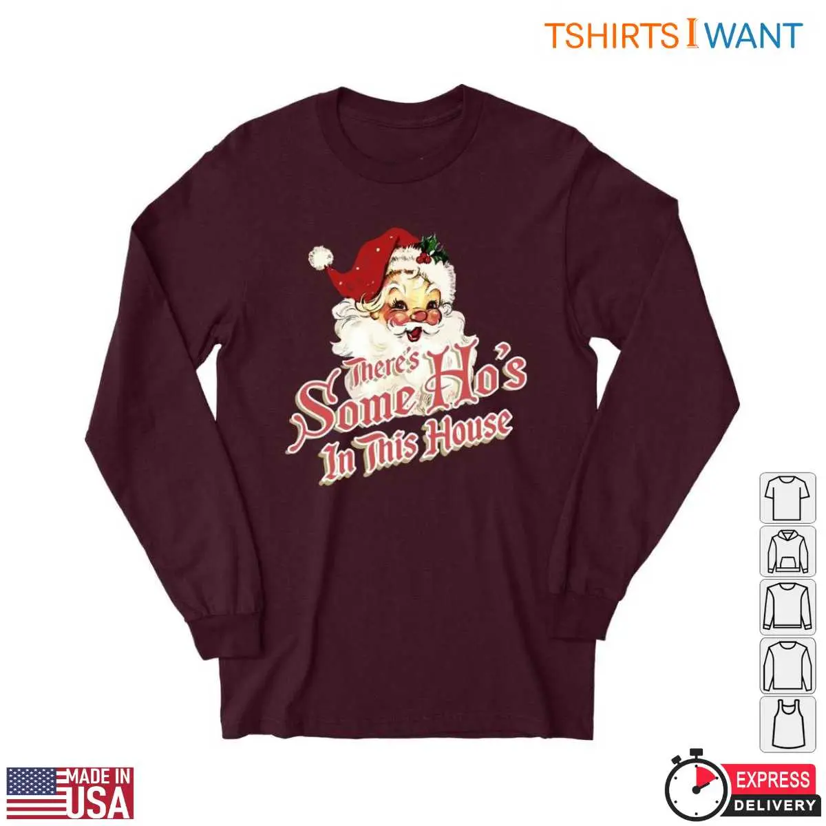 Cute Santa T Shirt Theres Some Hos in this House 3 1.jpg