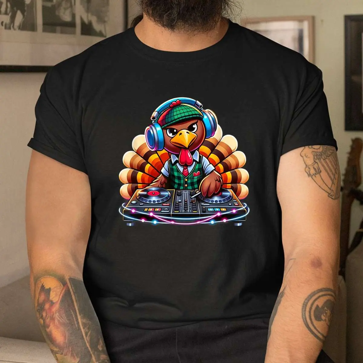 DJ Turkey Thanksgiving Party Music Shirt 4 1.jpg