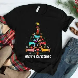 Dachshund Christmas Tree Shirt - Funny Dog Lover Holiday Design 7 Dachshund Christmas Tree Dog Lover Shirt 3 1.jpg
