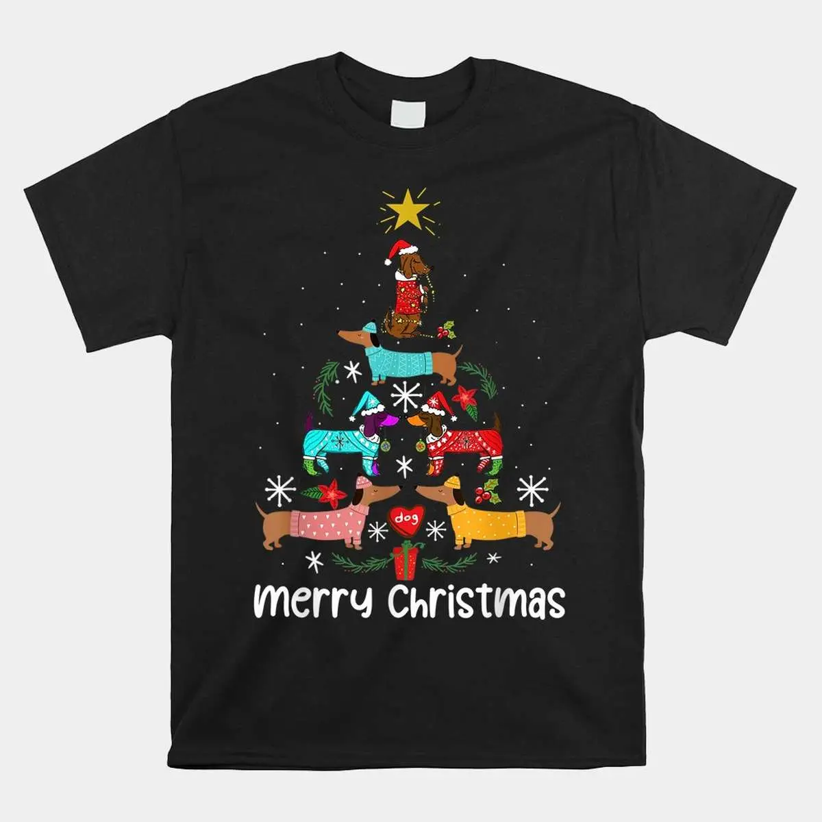 Dachshund Christmas Tree Ornament Sweatshirt - Dog Lover Holiday Tee 10 Dachshund Christmas Tree Ornament Shirt 1