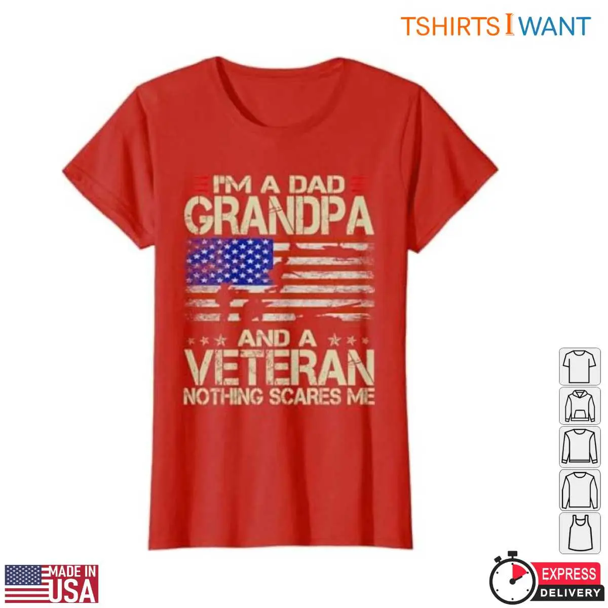 Dad Grandpa Veteran T Shirt USA Flag Military Family Tee 3 1.jpg