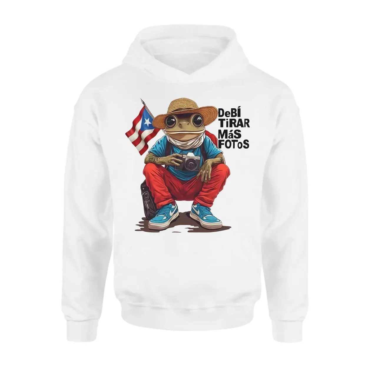 Debi Tirar Mas Fotos E28093 Puerto Rico Flag Frog Photographer Graphic T shirt 2.jpg