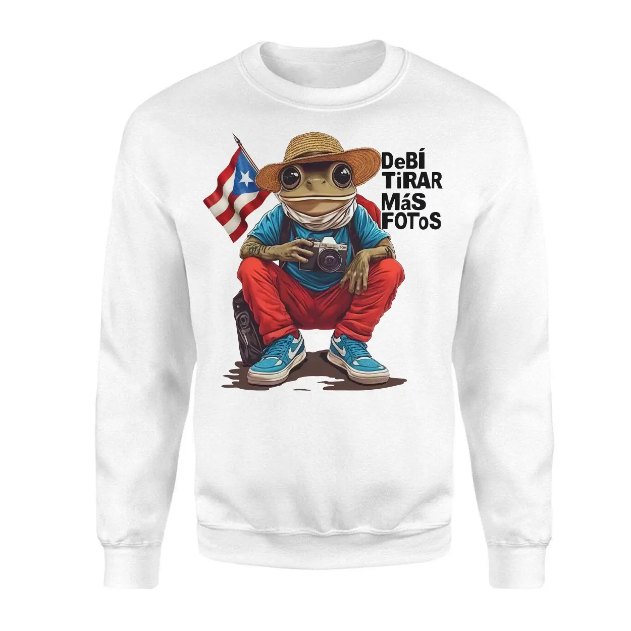Debi Tirar Mas Fotos E28093 Puerto Rico Flag Frog Photographer Graphic T shirt 3.jpg