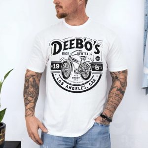 Deebos Bike Rentals E28093 Vintage Bicycle Graphic Tee Los Angeles CA Retro Design 4.jpg