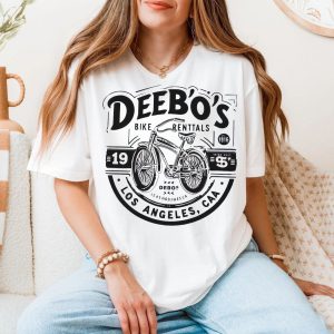 Deebos Bike Rentals E28093 Vintage Bicycle Graphic Tee Los Angeles CA Retro Design 5.jpg