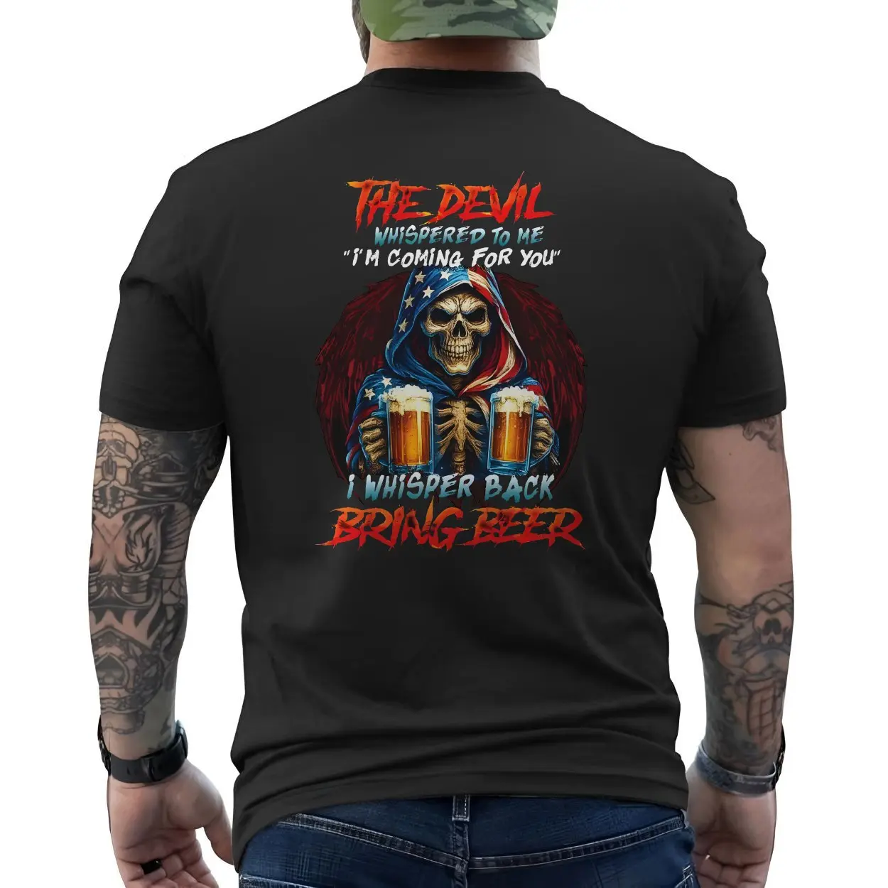 Devil Whisper Bring Beer Skeleton Funny Drinking T Shirt 6 1.jpg