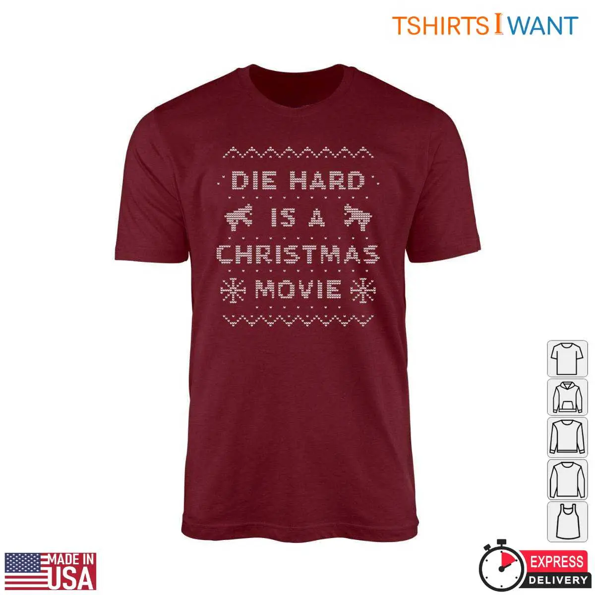 Die Hard Christmas Shirt - Festive 'Die Hard is a Christmas Movie' Sweater Print Style 10 Die Hard Christmas Shirt Front View