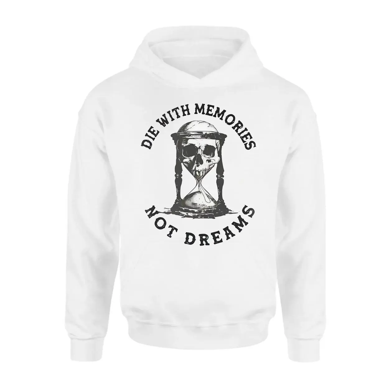 Die With Memories Not Dreams T shirt E28093 Skull Hourglass Gothic Tee 2.jpg