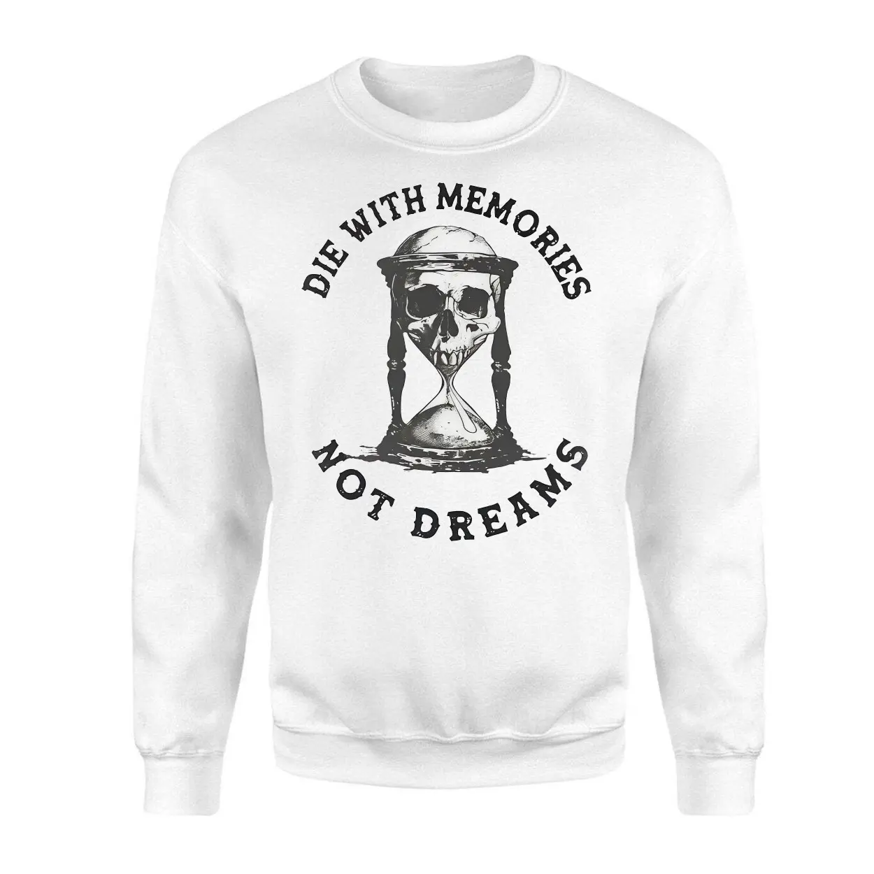 Die With Memories Not Dreams T shirt E28093 Skull Hourglass Gothic Tee 3.jpg