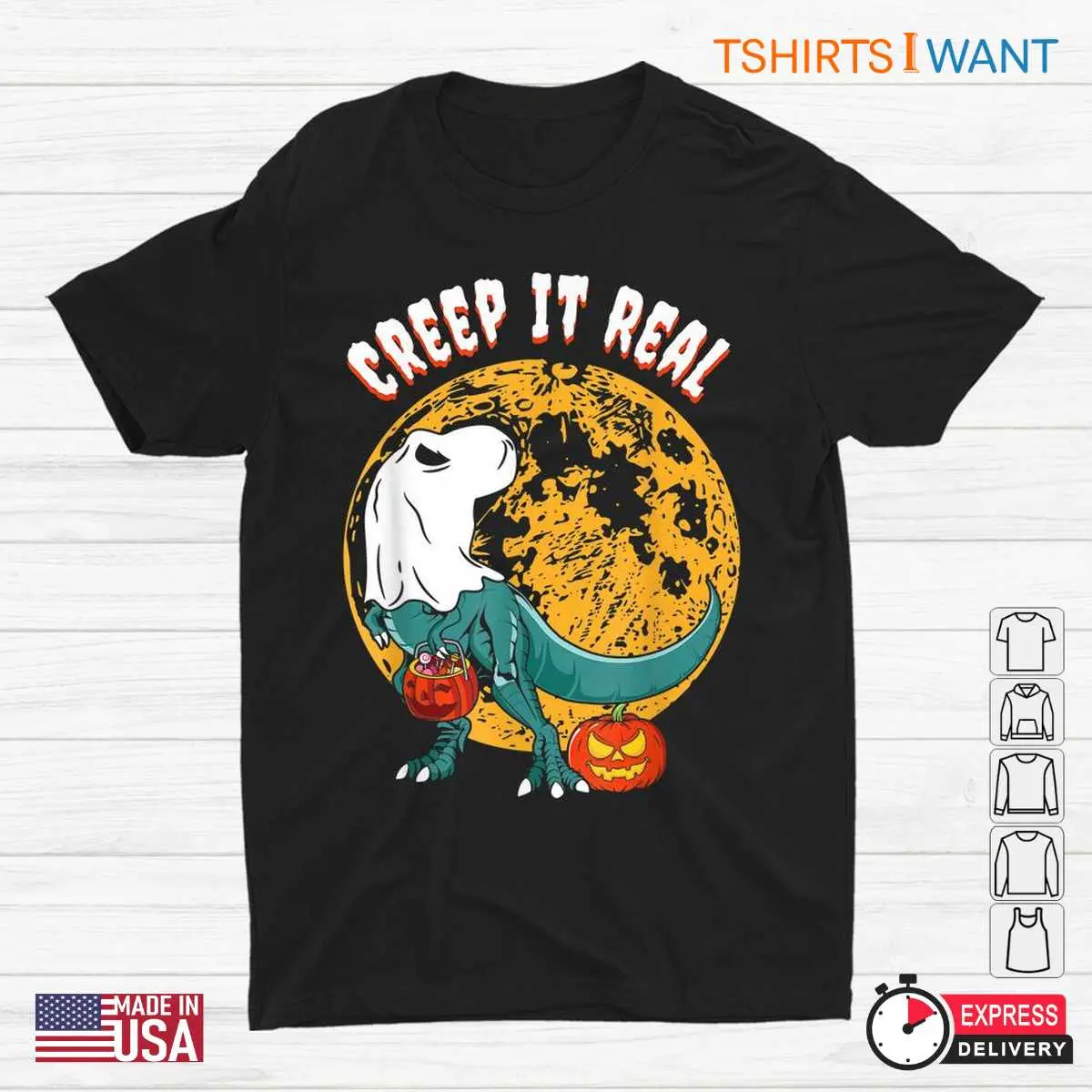 Dinosaur Ghosts: Ghost Dinosaur Creep It Real Dino Halloween Tee 1 Dinosaur Ghosts Creepy Dino Spirit Tee 1 1.jpg