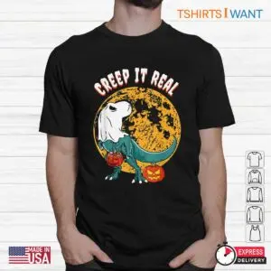 Dinosaur Ghosts: Ghost Dinosaur Creep It Real Dino Halloween Tee 7 Dinosaur Ghosts Creepy Dino Spirit Tee 2 1.jpg