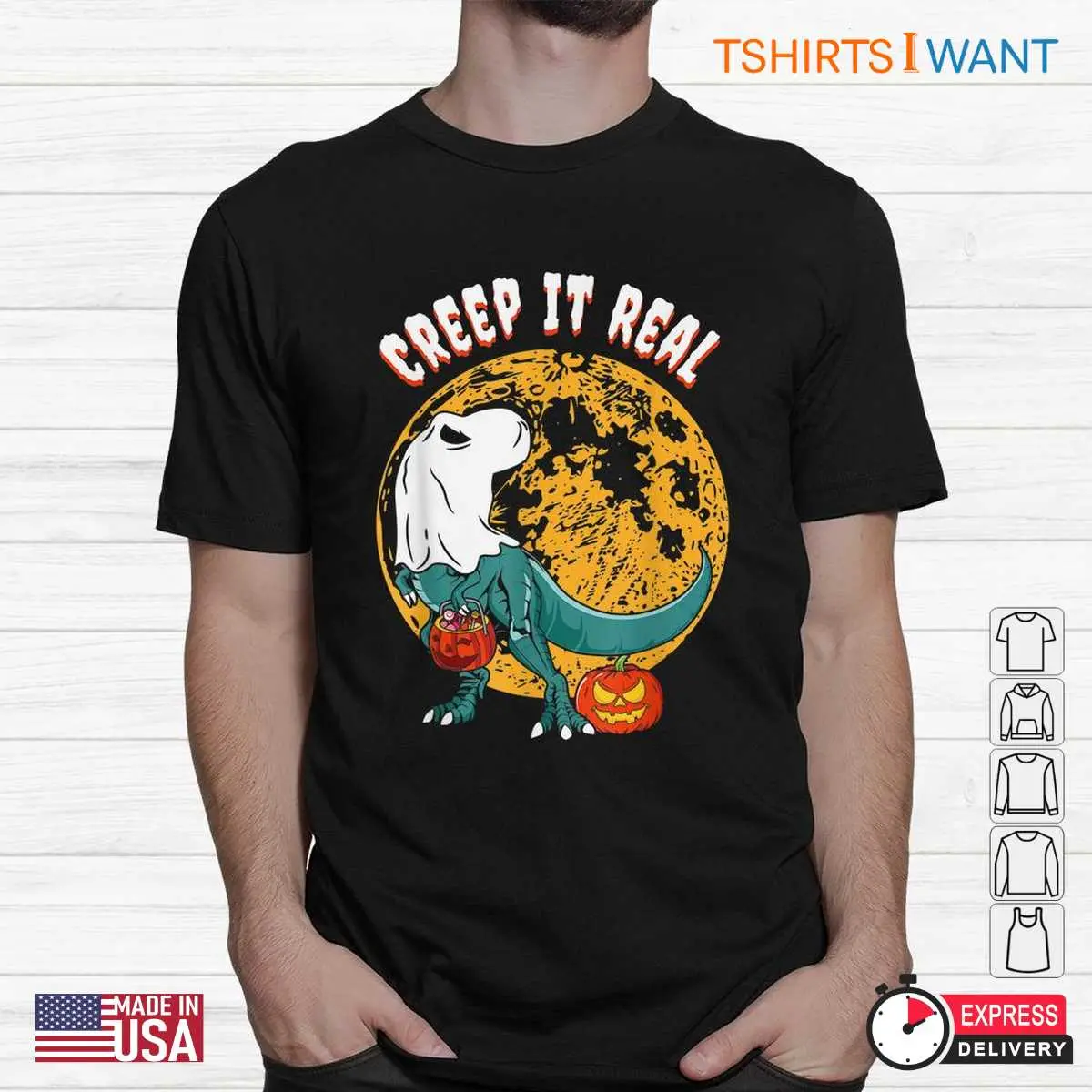 Dinosaur Ghosts: Ghost Dinosaur Creep It Real Dino Halloween Tee 2 Dinosaur Ghosts Creepy Dino Spirit Tee 2 1.jpg