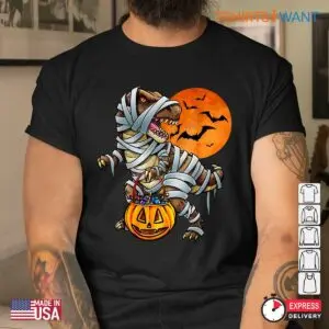 Dinosaur Halloween Shirt: Mummy Dinosaur Halloween Costume Tee 8 Dinosaur Halloween Shirt Prehistoric Mummy Tee 4 1.jpg