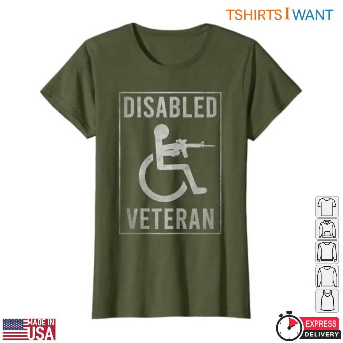 Disabled Veteran T-Shirt - Symbolic Graphic and Pride Apparel 13 Disabled Veteran T-Shirt Detail View