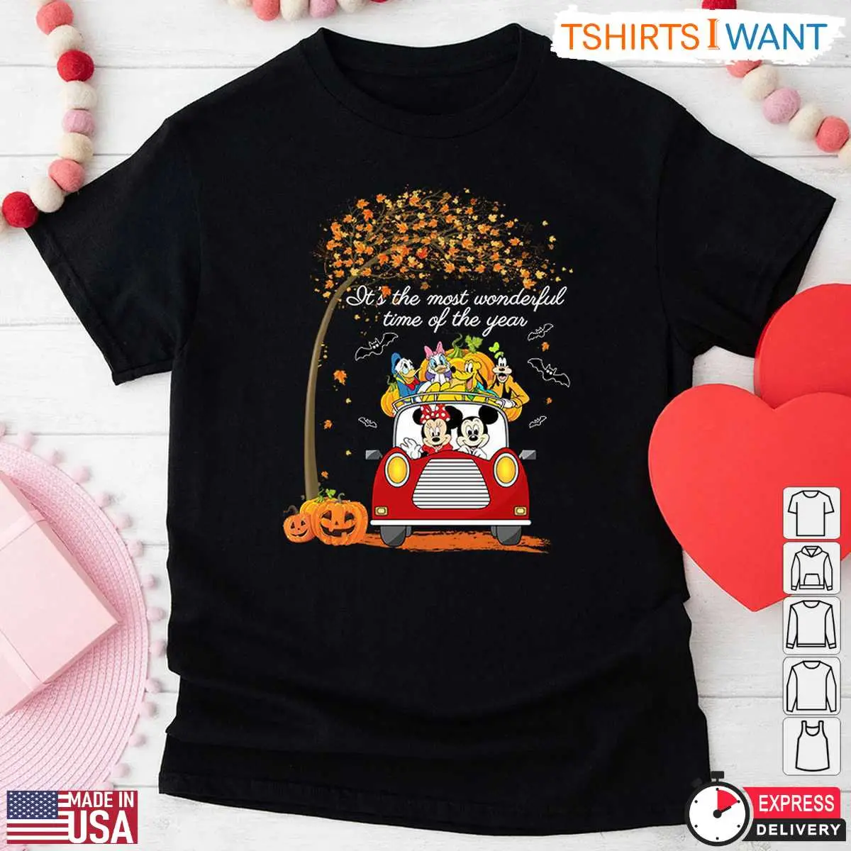 Disney Characters On Car Halloween T Shirt Mickey and Friends Most Wonderful Time of the Year Tee 2 1.jpg