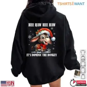 Dominic The Christmas Donkey T-Shirt - Hee Haw Holiday Graphic Tee 10 Dominic The Christmas Donkey Holiday Fun Tee 5 1.jpg