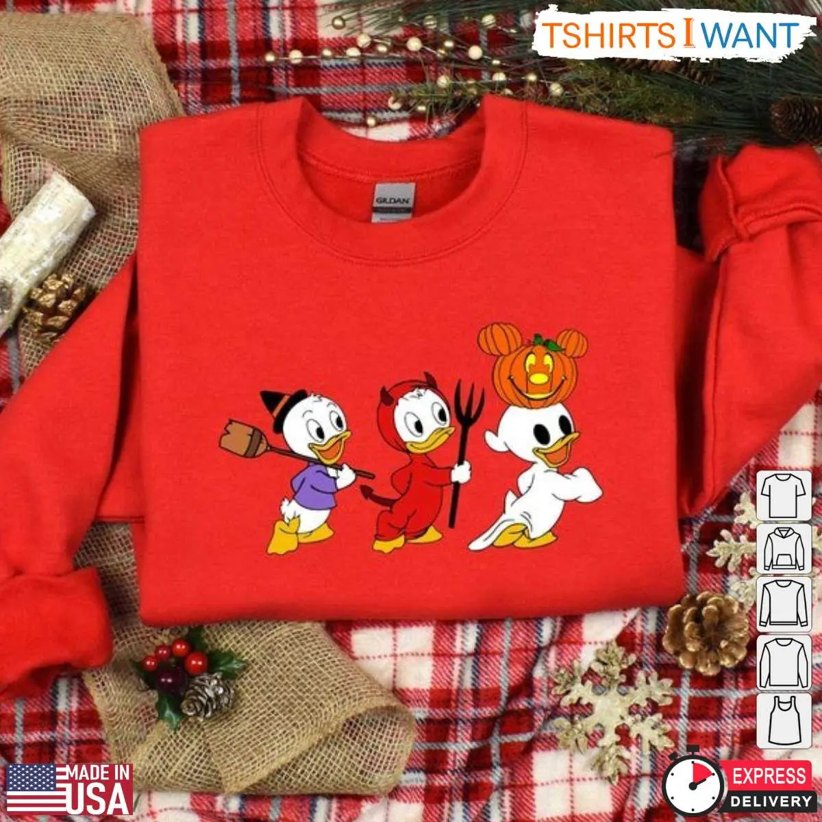 Donald Duck Halloween Disney Nephews Sweatshirt 1 1.jpg