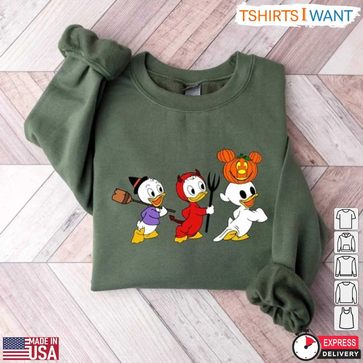 Donald Duck Halloween Disney Nephews Sweatshirt 2 1.jpg