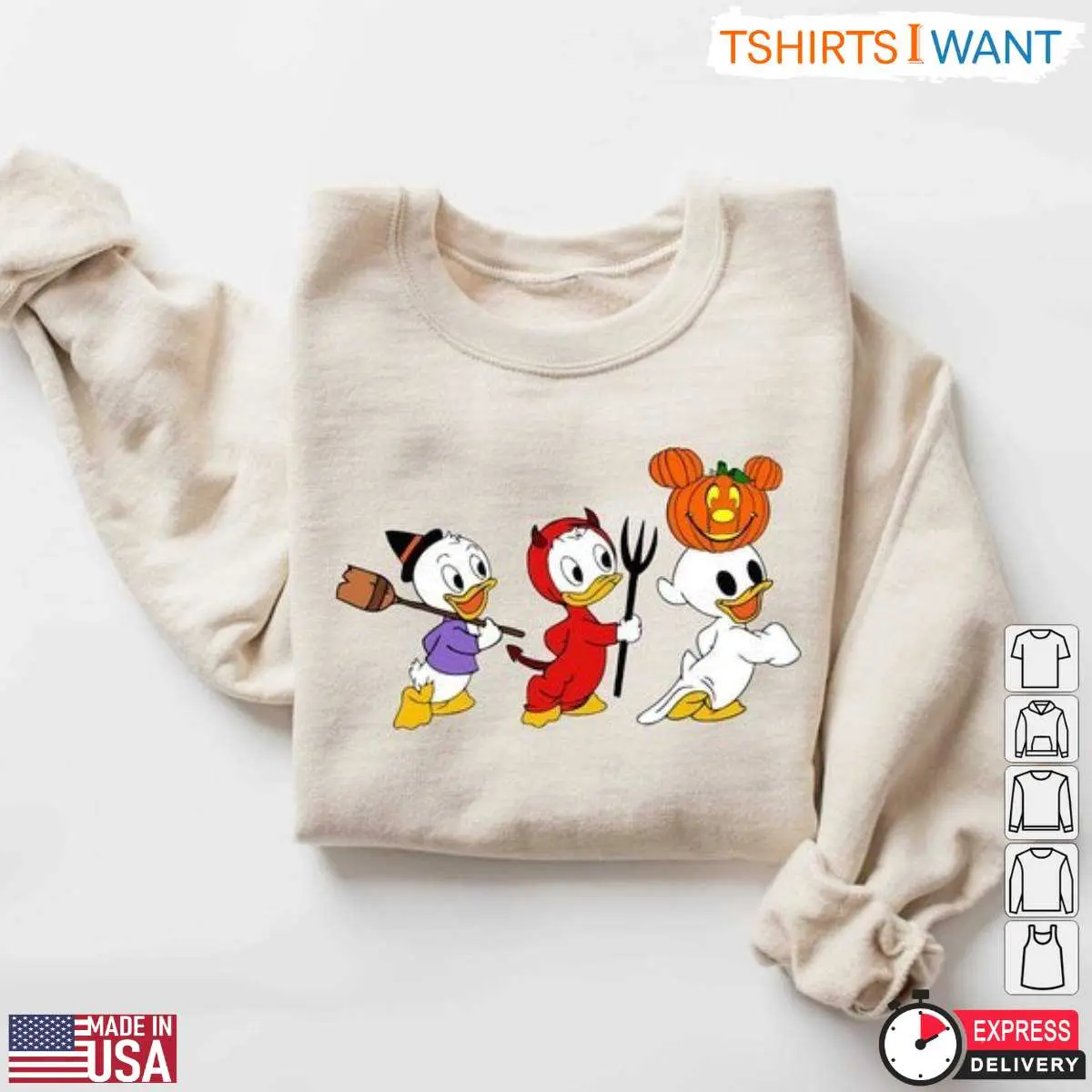 Donald Duck Halloween Disney Nephews Sweatshirt 5 1.jpg