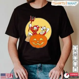 Donald and Daisy Duck Halloween Costumes T-Shirt – Disney Devil Costume with Pumpkin Graphic Tee 7 Donald and Daisy Duck Halloween Costumes T Shirt Disney Devil Costume with Pumpkin Graphic Tee 2 1.jpg