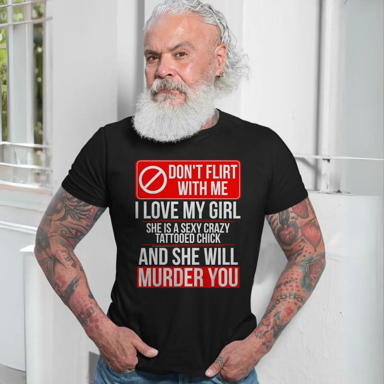 Dont Flirt With Me Funny Crazy Girlfriend Graphic T Shirt 7 1.jpg