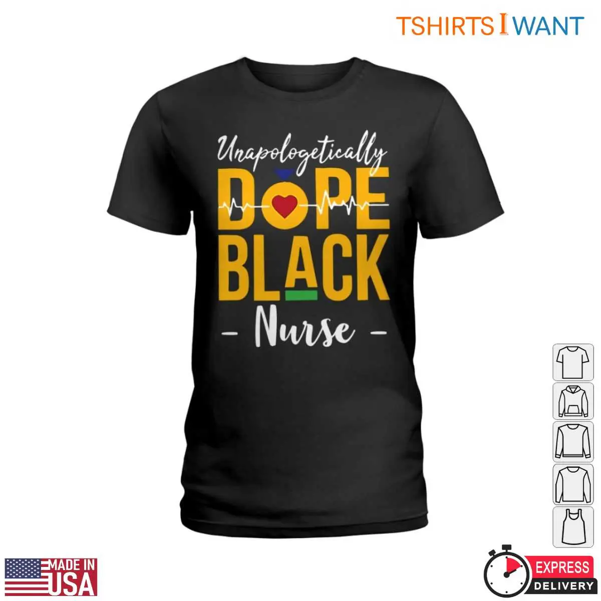 Dope Black Nurse T-Shirt - Unapologetic Heartbeat & Colorful Graphic for Healthcare Professionals 2 Dope Black Nurse Heartbeat Tee 2 1.jpg