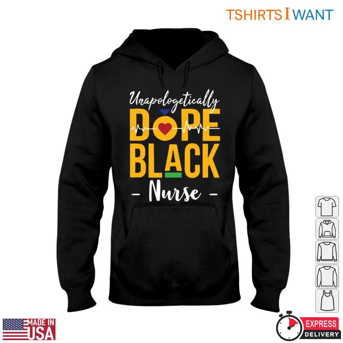 Dope Black Nurse T-Shirt - Unapologetic Heartbeat & Colorful Graphic for Healthcare Professionals 4 Dope Black Nurse Heartbeat Tee 4 1.jpg