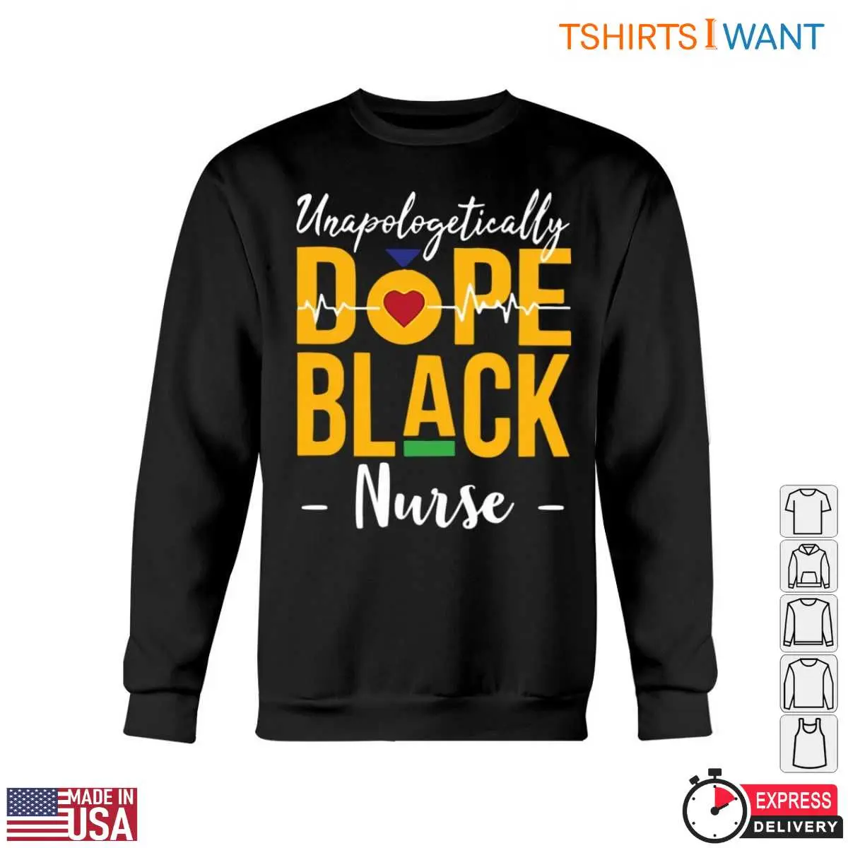Dope Black Nurse T-Shirt - Unapologetic Heartbeat & Colorful Graphic for Healthcare Professionals 5 Dope Black Nurse Heartbeat Tee 5 1.jpg