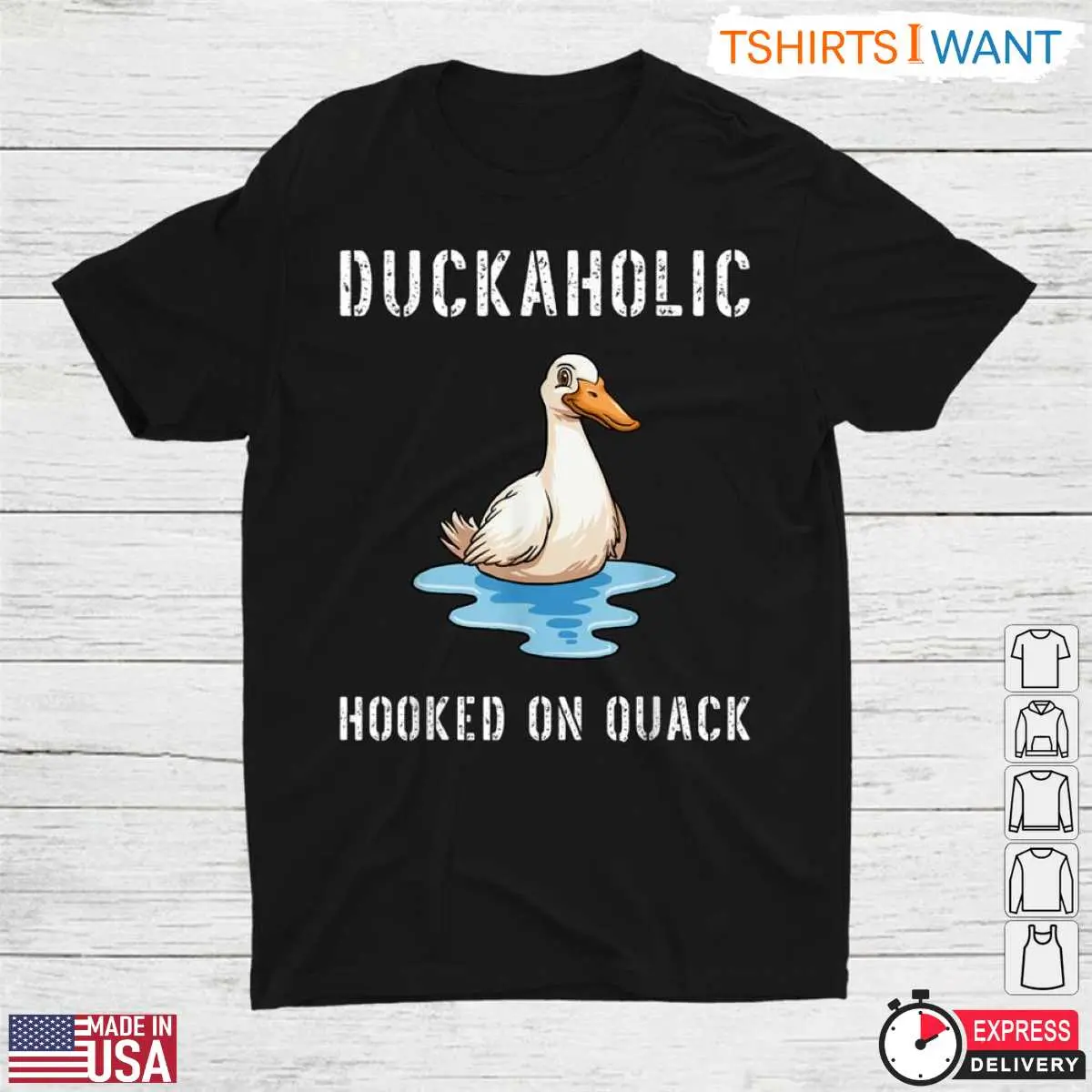 Duckaholic Hooked On Quack Funny Duck Farm Animal T Shirt 1 1.jpg