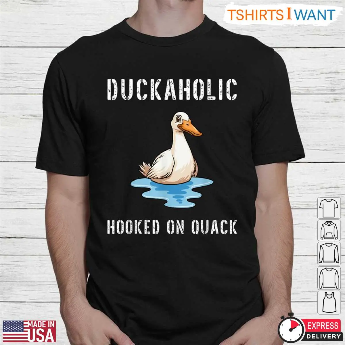 Duckaholic Hooked On Quack Funny Duck Farm Animal T Shirt 2 1.jpg