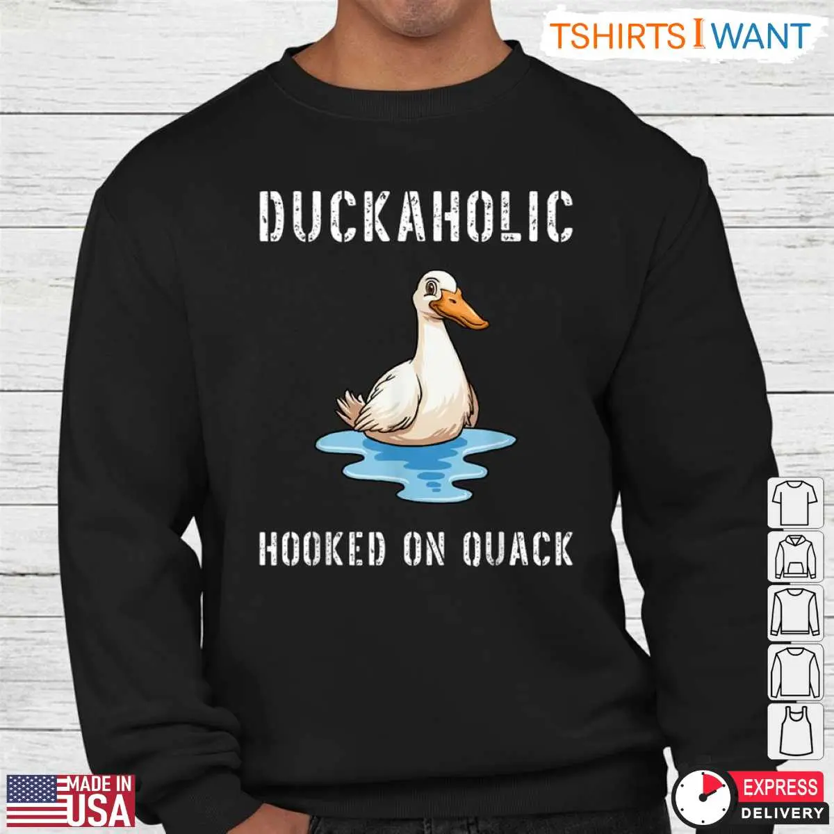 Duckaholic Hooked On Quack Funny Duck Farm Animal T-Shirt 9 Duckaholic Hooked On Quack Funny Duck Farm Animal T-Shirt Detail