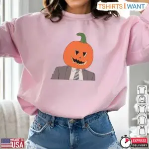 Dwight Halloween Pumpkin Head Sweatshirt Funny Office Themed Crewneck for Halloween Fans 1 1 1.jpg