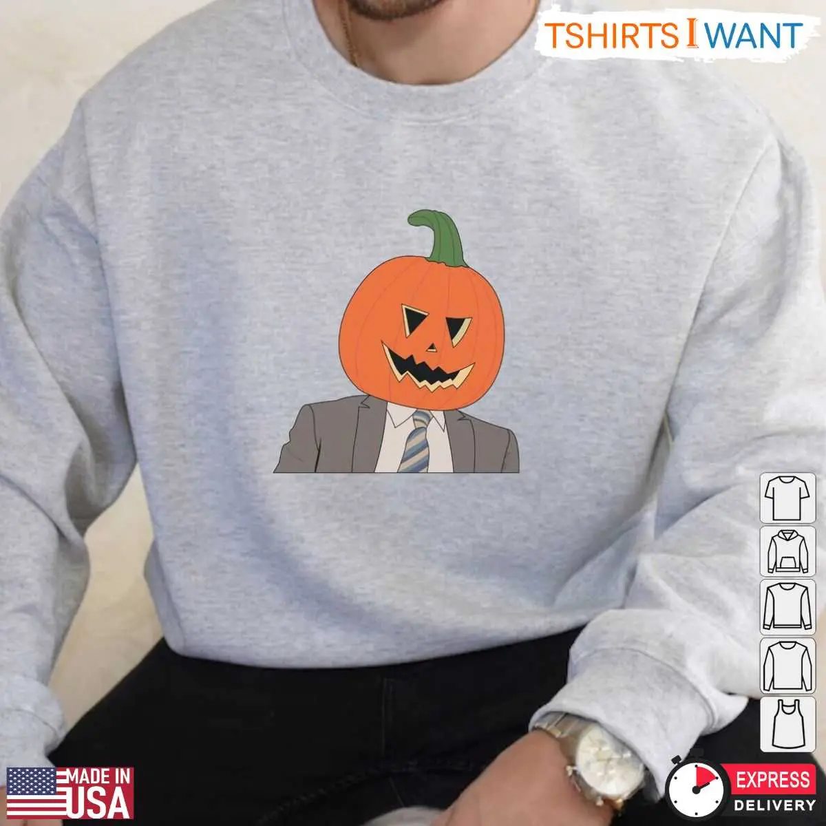 Dwight Halloween Pumpkin Head Sweatshirt Funny Office Themed Crewneck for Halloween Fans 5 1 1.jpg
