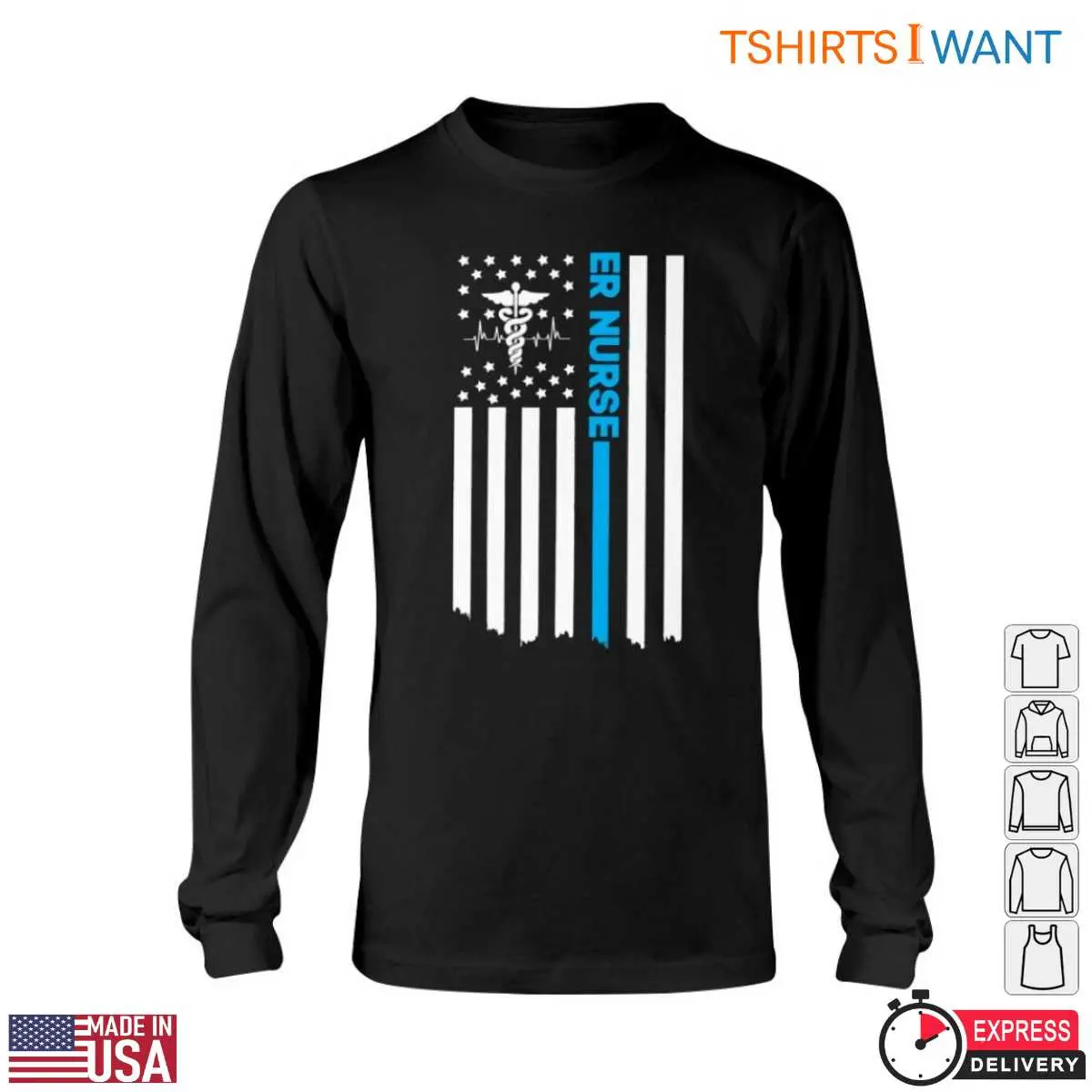 ER Nurse Flag Distressed American Flag With Caduceus Heartbeat Design T Shirt 6 1.jpg