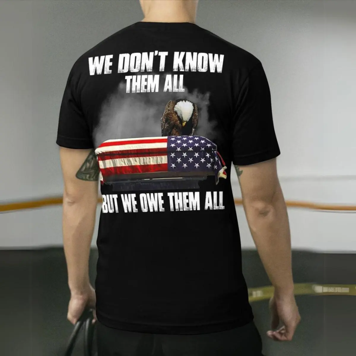 Eagle and American Flag Veteran T Shirt Honor Fallen Heroes 5