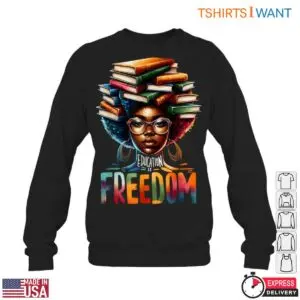 Education Is Freedom with Books on Head Inspirational Teacher T-Shirt 11 Education Is Freedom with Books on Head Inspirational Teacher T Shirt 6 1.jpg
