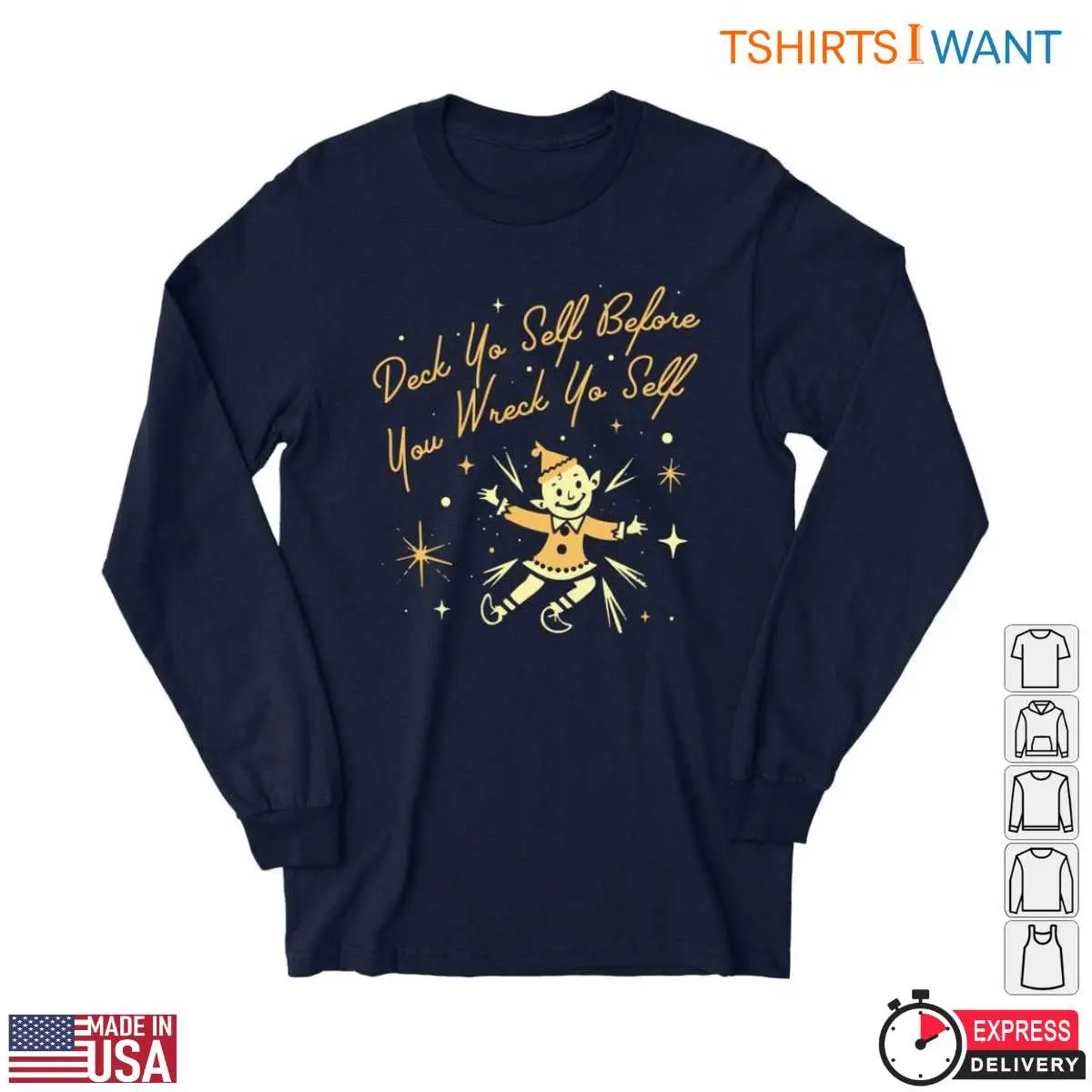 Elf Dancing T Shirt E28093 Deck Yo Self Christmas Humor 2.jpg