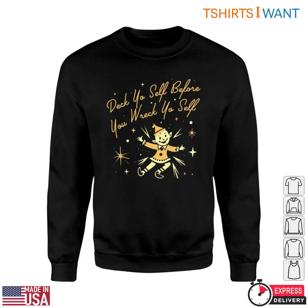 Elf Dancing T Shirt E28093 Deck Yo Self Christmas Humor 3.jpg