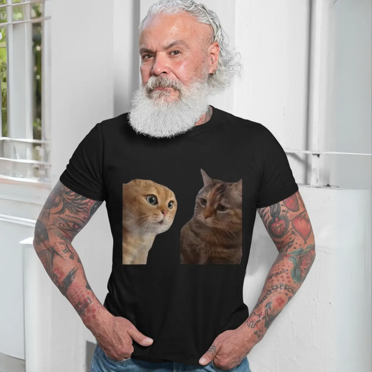 Emotional Cat Standoff Meme Funny Reaction T-Shirt 7 Emotional Cat Standoff Meme Funny Reaction T Shirt 7 1.jpg