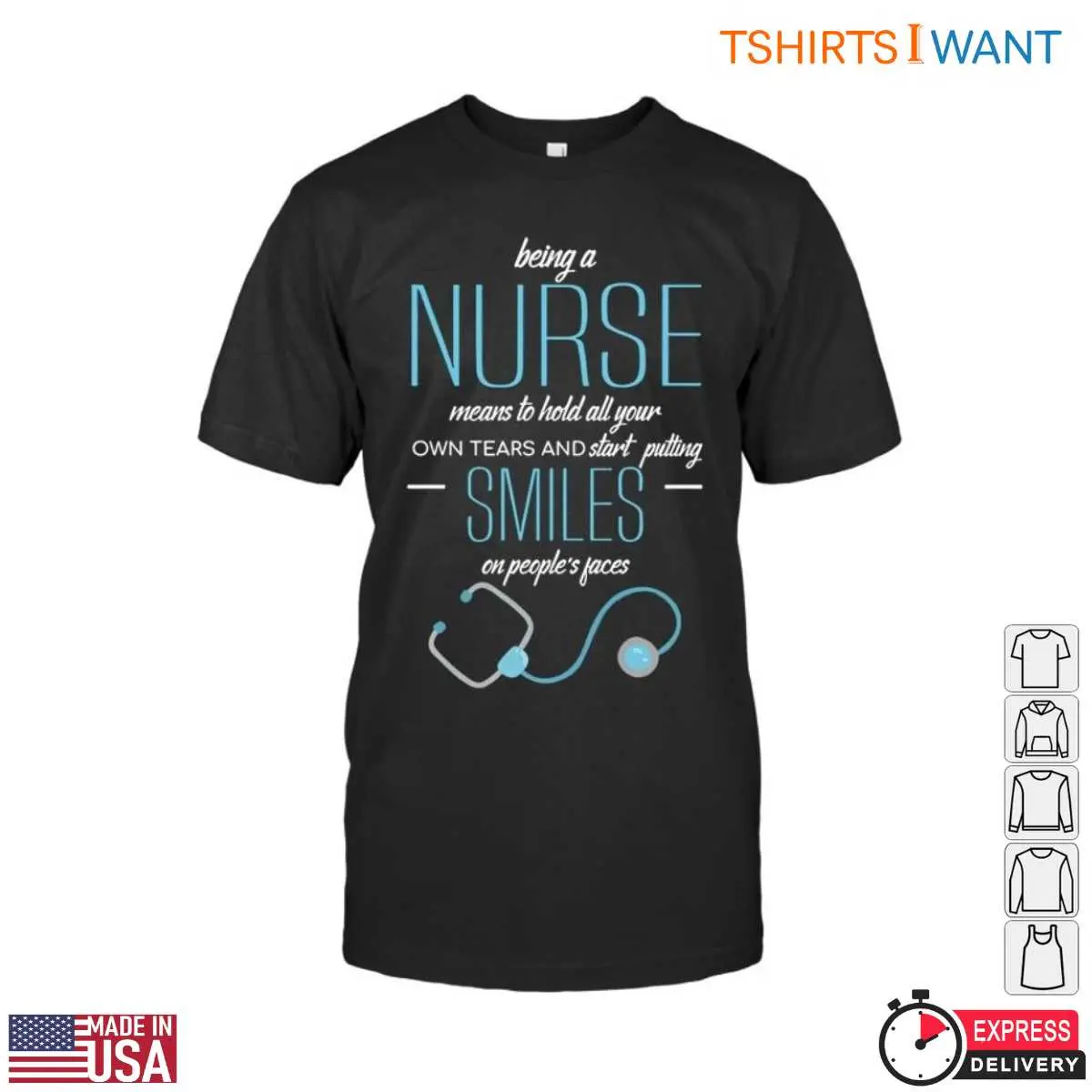 Emotional Support Message Medical Nurse T-Shirt 12 Emotional Support Nurse T-Shirt Front View