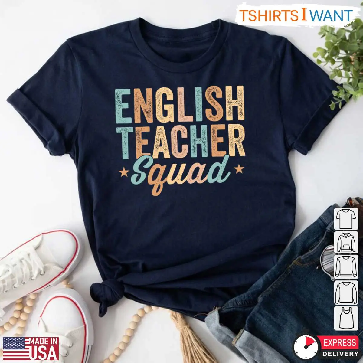 English Teacher Squad T-Shirt - Stylish Teacher Team Apparel 13 English Teacher Squad Shirt Detail