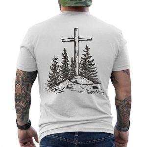 Faith Can Move Mountains T Shirt Christian Cross and Pine Trees 6 1.jpg