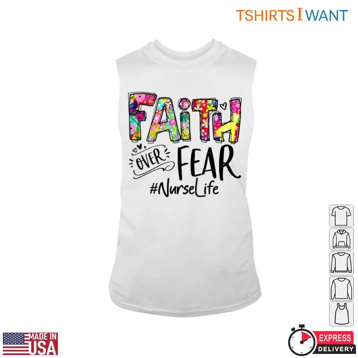 Faith Over Fear T-Shirt - Inspirational Floral Graphic Tee 13 Faith Over Fear T-Shirt Detail View