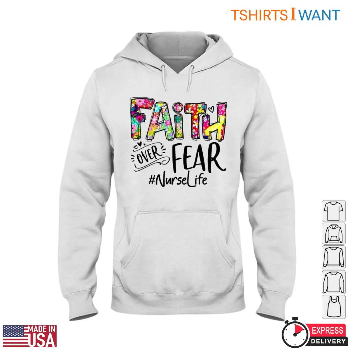 Faith Over Fear T-Shirt - Inspirational Floral Graphic Tee 4 Faith Over Fear Nurse Life Tee 4 1.jpg