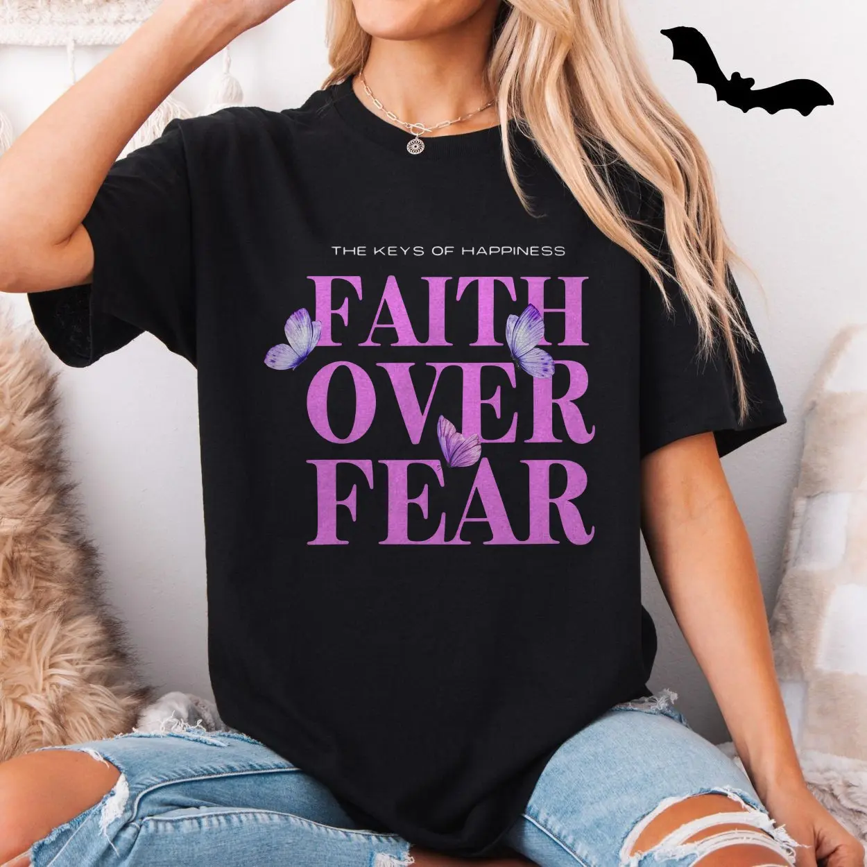 Faith Over Fear T shirt E28093 Christian Butterfly Graphic Tee 5.jpg