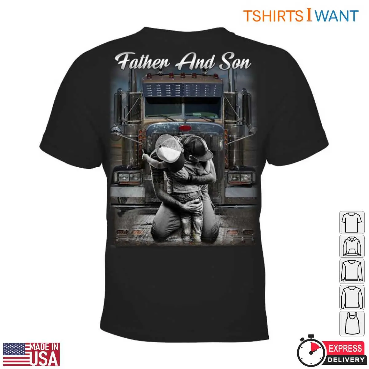 Father And Son Trucker Tee – Emotional Bond With Big Rig Trucker Graphic 2 Father And Son Trucker Tee 2 1.jpg